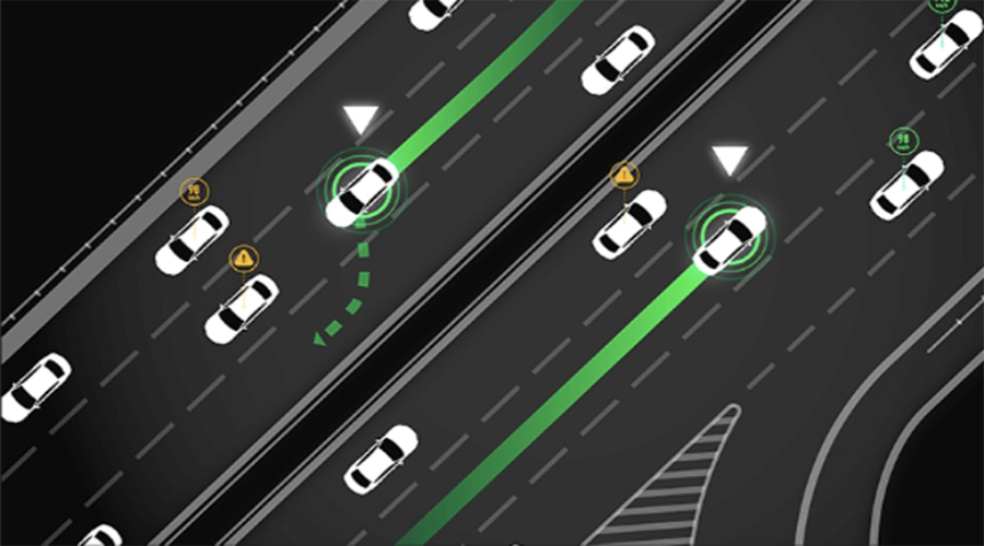 Illustration of highway driving: HoloPilot